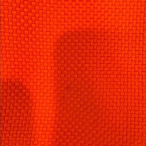 Structured Dark Orange Midi Sheath Dress with Gold Button Waist Detail-Size 8 - Picture 14 of 15